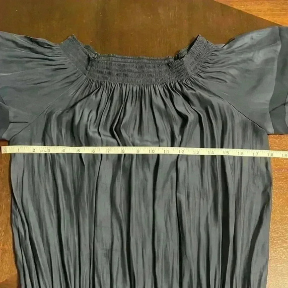 Ramy Brook Womens Jessica Off The Shoulder Mini Dress Size S Navy Asymmetric Hem - Picture 6 of 9